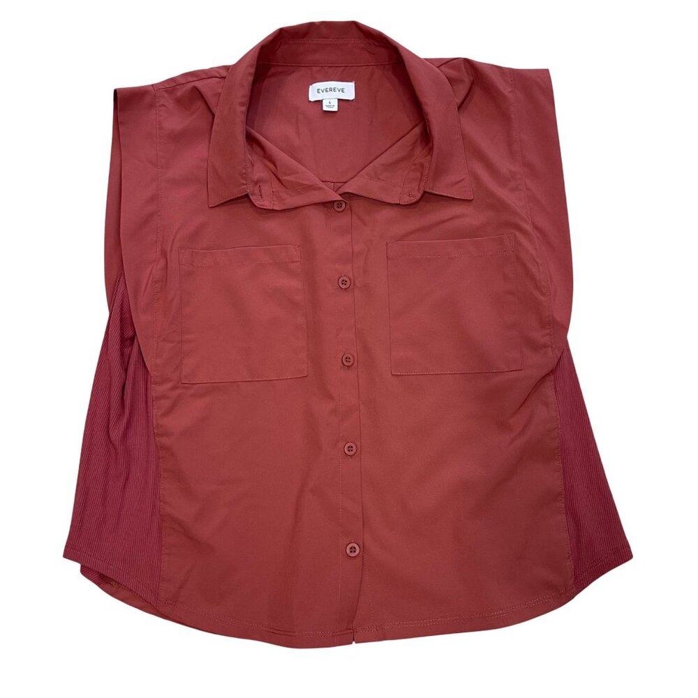 Evereve Scout Utility Top Women's Size Large Sleeveless Button Down Shirt